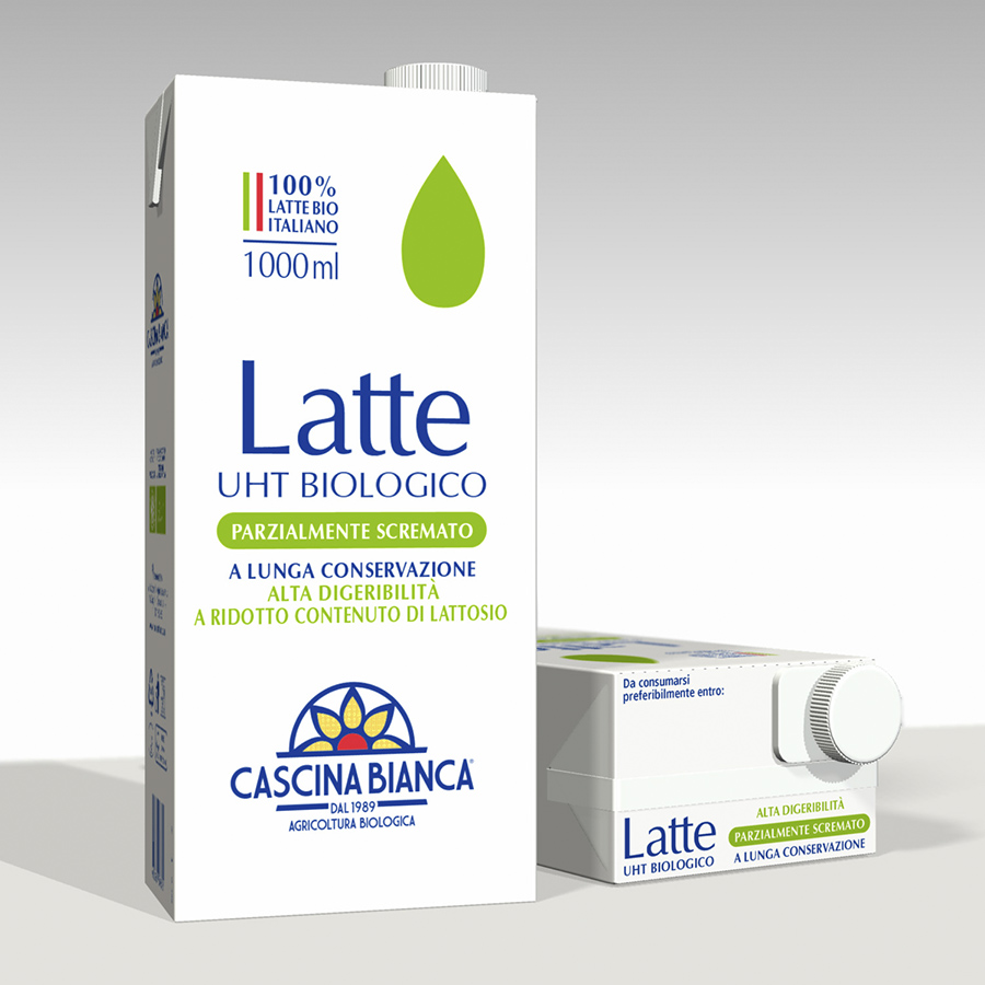 CascinaBianca Latte UHT Biologico Parzialmente Scremato Delattosato